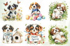 Cute Spring Puppy Clipart Bundle - CraftNest - Digital Crafting and Art