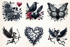 Gothic Valentine's Day Clipart Bundle 2 - CraftNest - Digital Crafting and Art