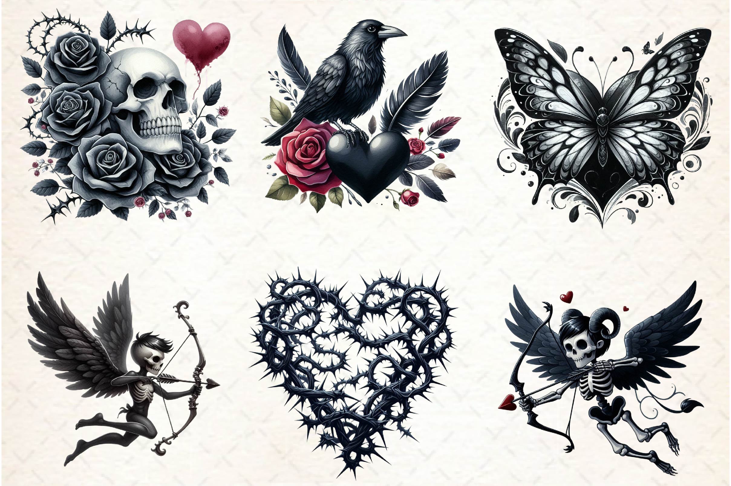 Gothic Valentine's Day Clipart Bundle 2 - CraftNest - Digital Crafting and Art