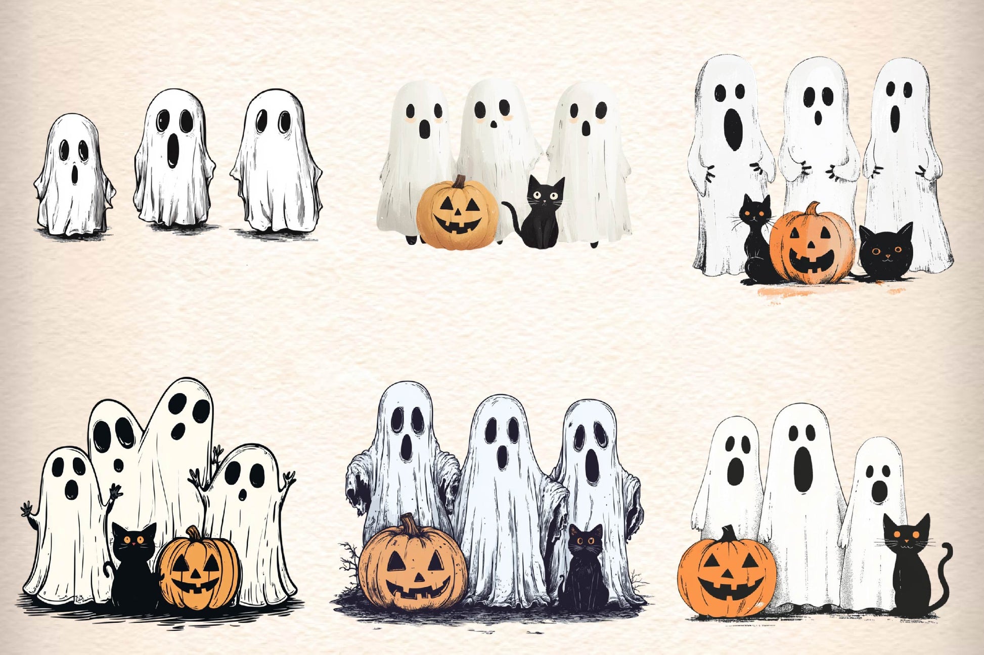 Funny Autumn Ghost Clipart Bundle - CraftNest - Digital Crafting and Art