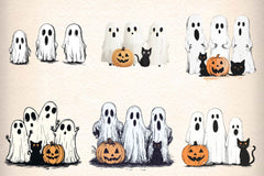Funny Autumn Ghost Clipart Bundle - CraftNest - Digital Crafting and Art
