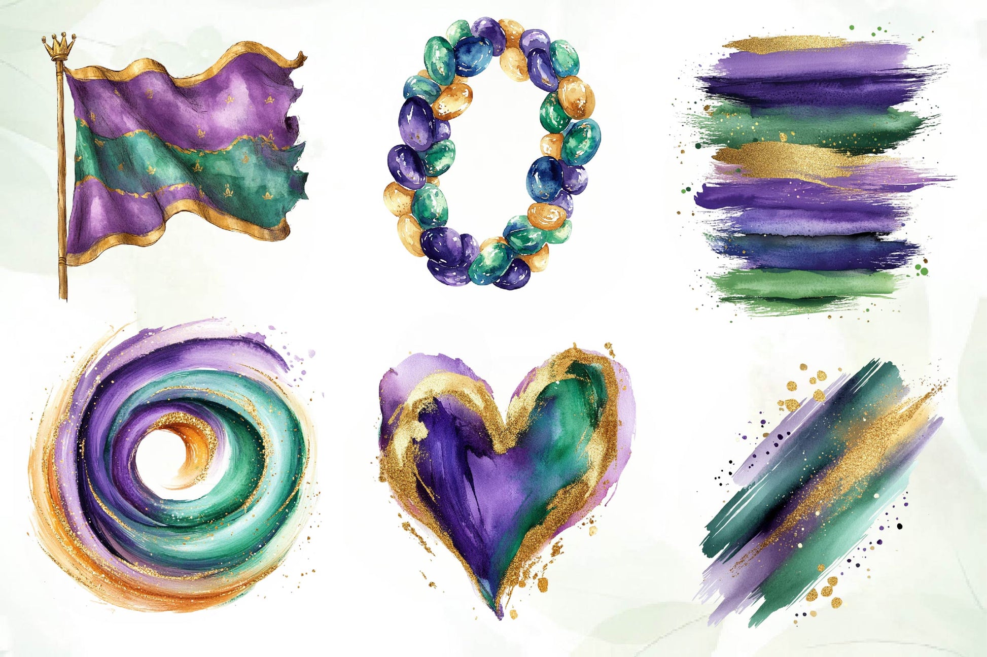 Brush Mardi Gras Clipart Bundle - CraftNest - Digital Crafting and Art