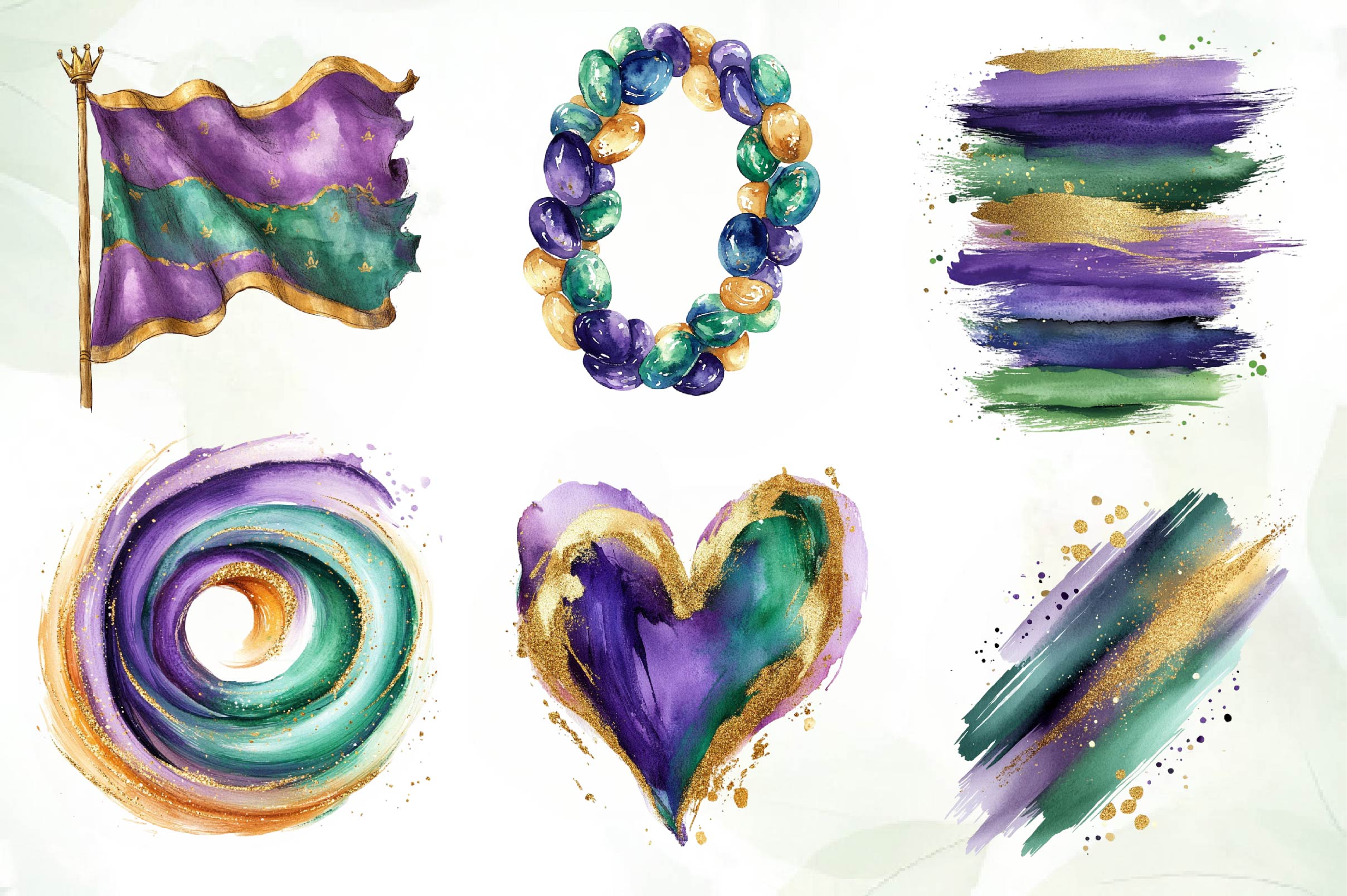 Brush Mardi Gras Clipart Bundle - CraftNest - Digital Crafting and Art