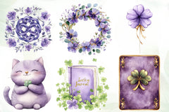 Pastel Purple St Patrick's Clipart Bundle 1 - CraftNest - Digital Crafting and Art
