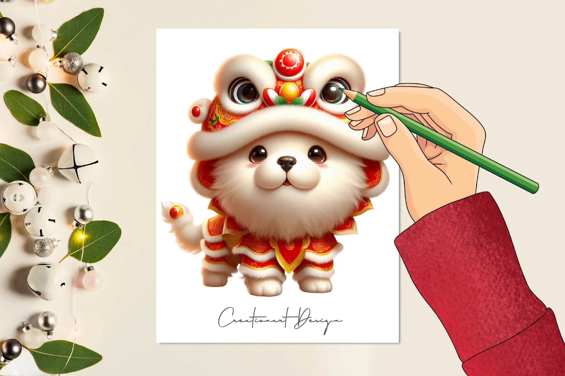 Cute Lion Dance Dogs Clipart Bundle 1 - CraftNest - Digital Crafting and Art