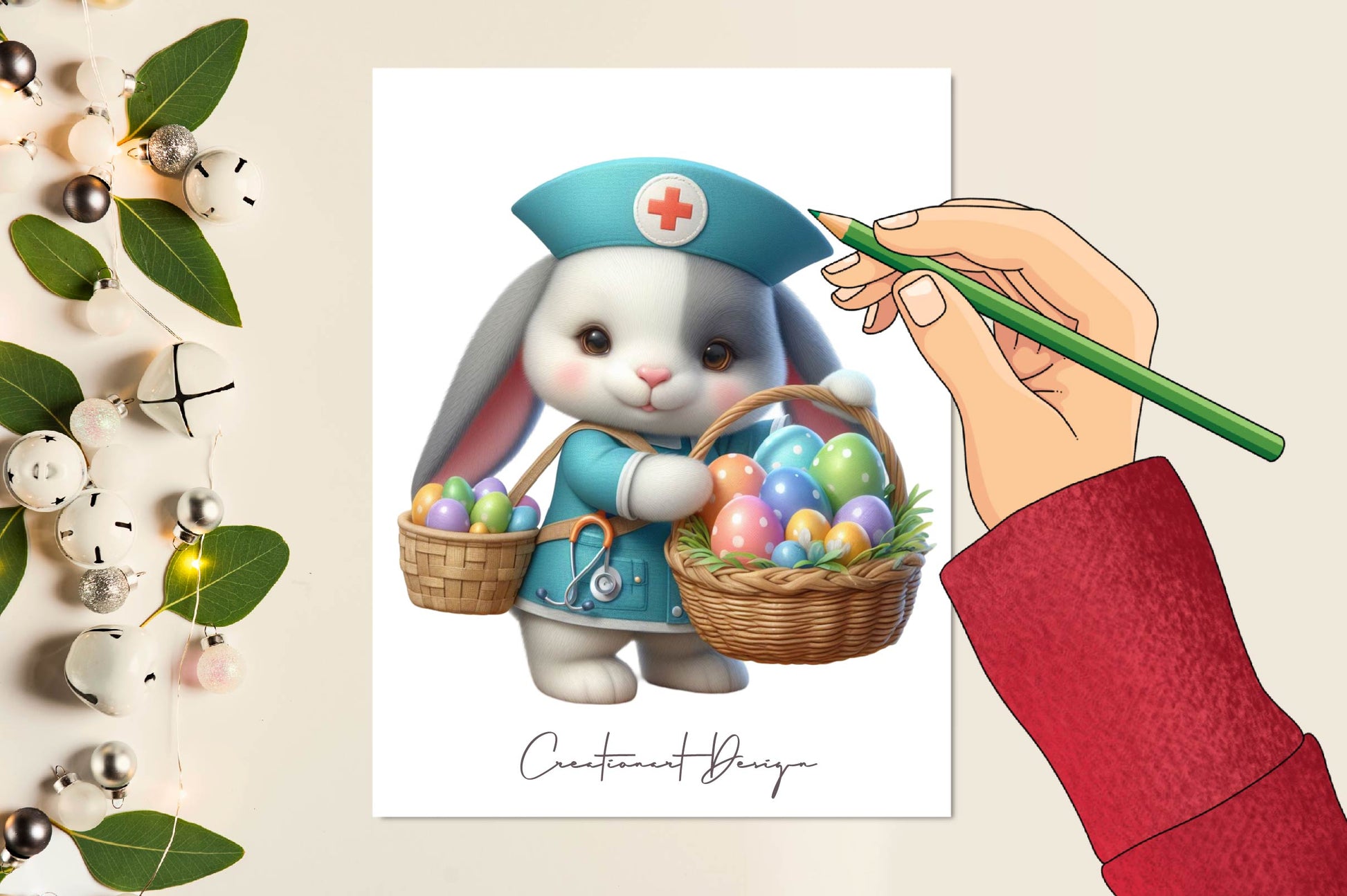 Bunny Nurse Easter Clipart Bundle - CraftNest - Digital Crafting and Art