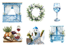 Summer Santorini Vacation Clipart Bundle - CraftNest - Digital Crafting and Art