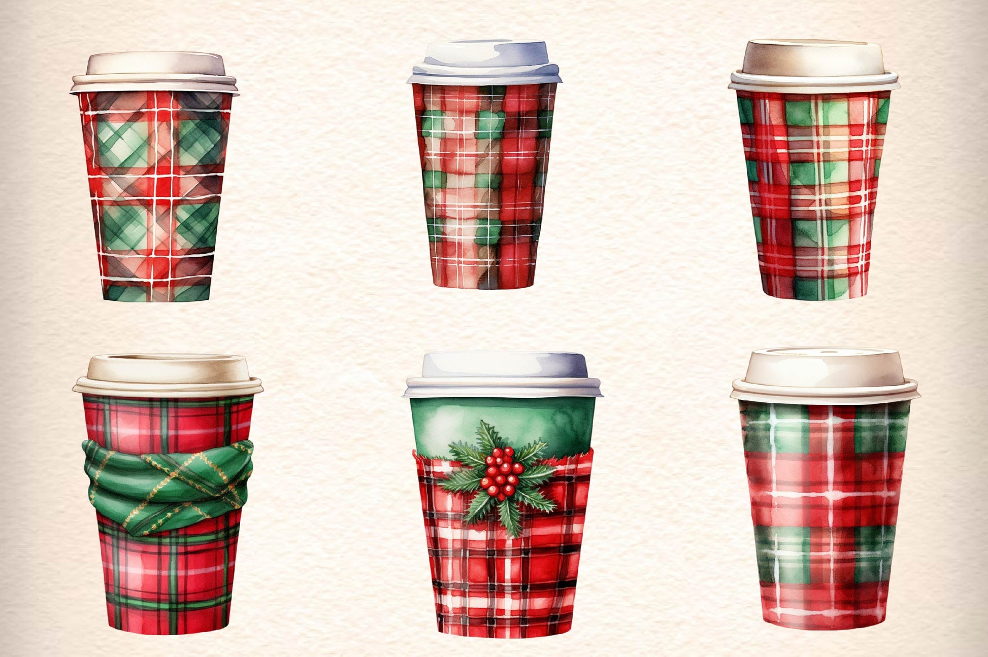Christmas Coffee Cup Clipart Bundle 1 - CraftNest - Digital Crafting and Art