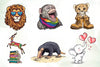 Quirky Safari Animals Clipart Bundle