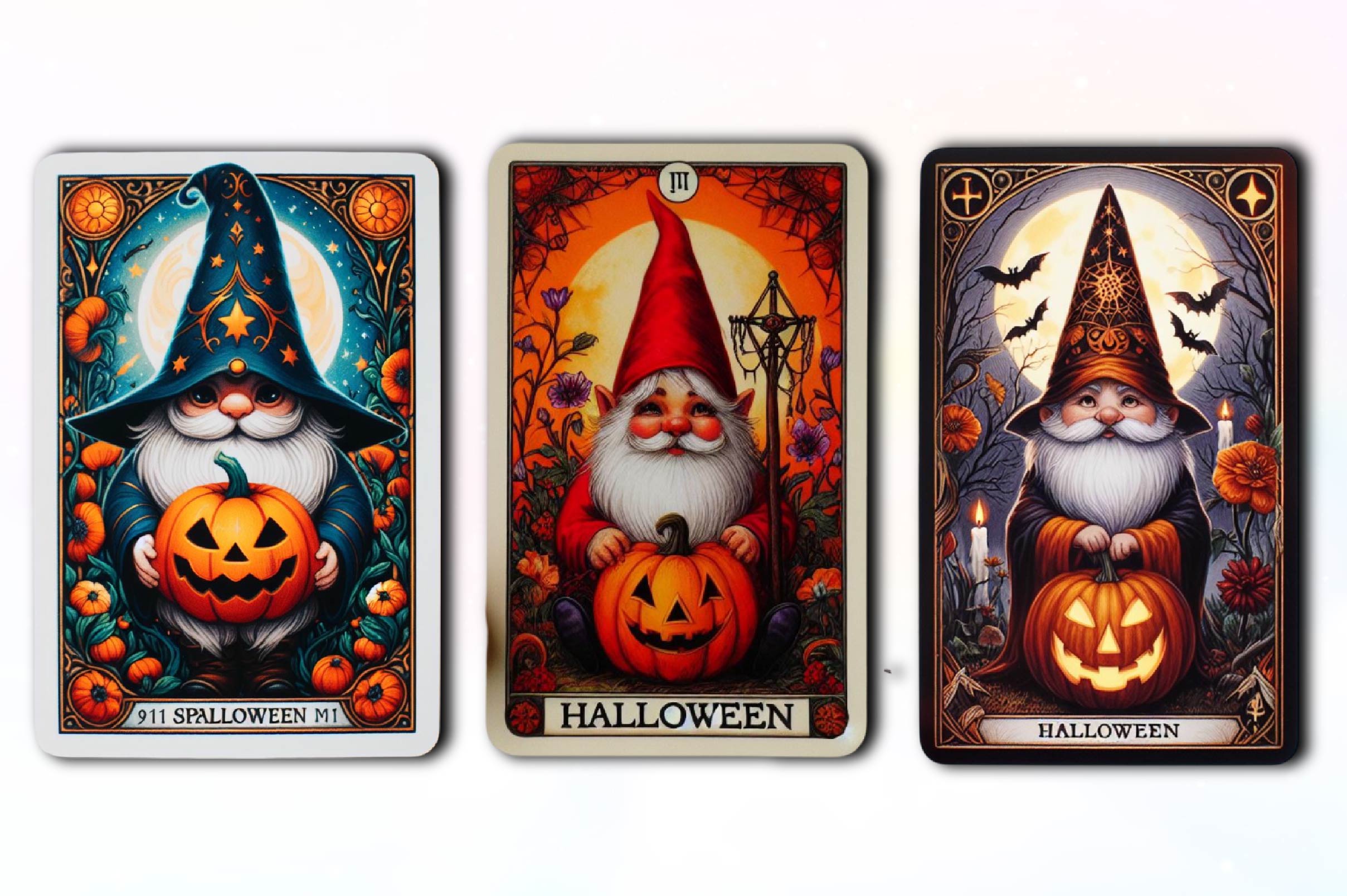 Halloween Gothic Gnome Tarot Card Clipart Bundle - CraftNest - Digital Crafting and Art