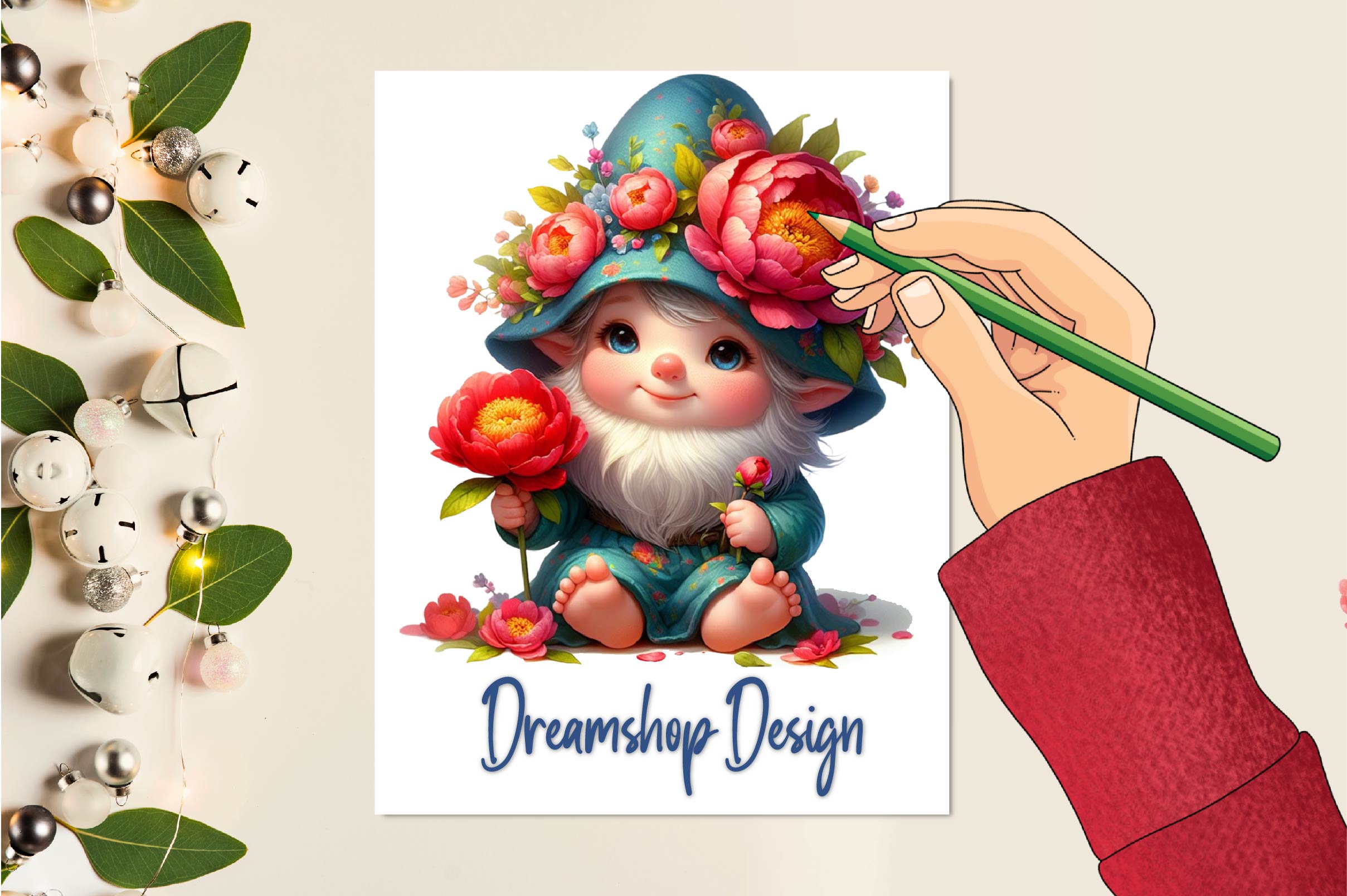 Floral Gnomes Clipart Bundle - CraftNest - Digital Crafting and Art