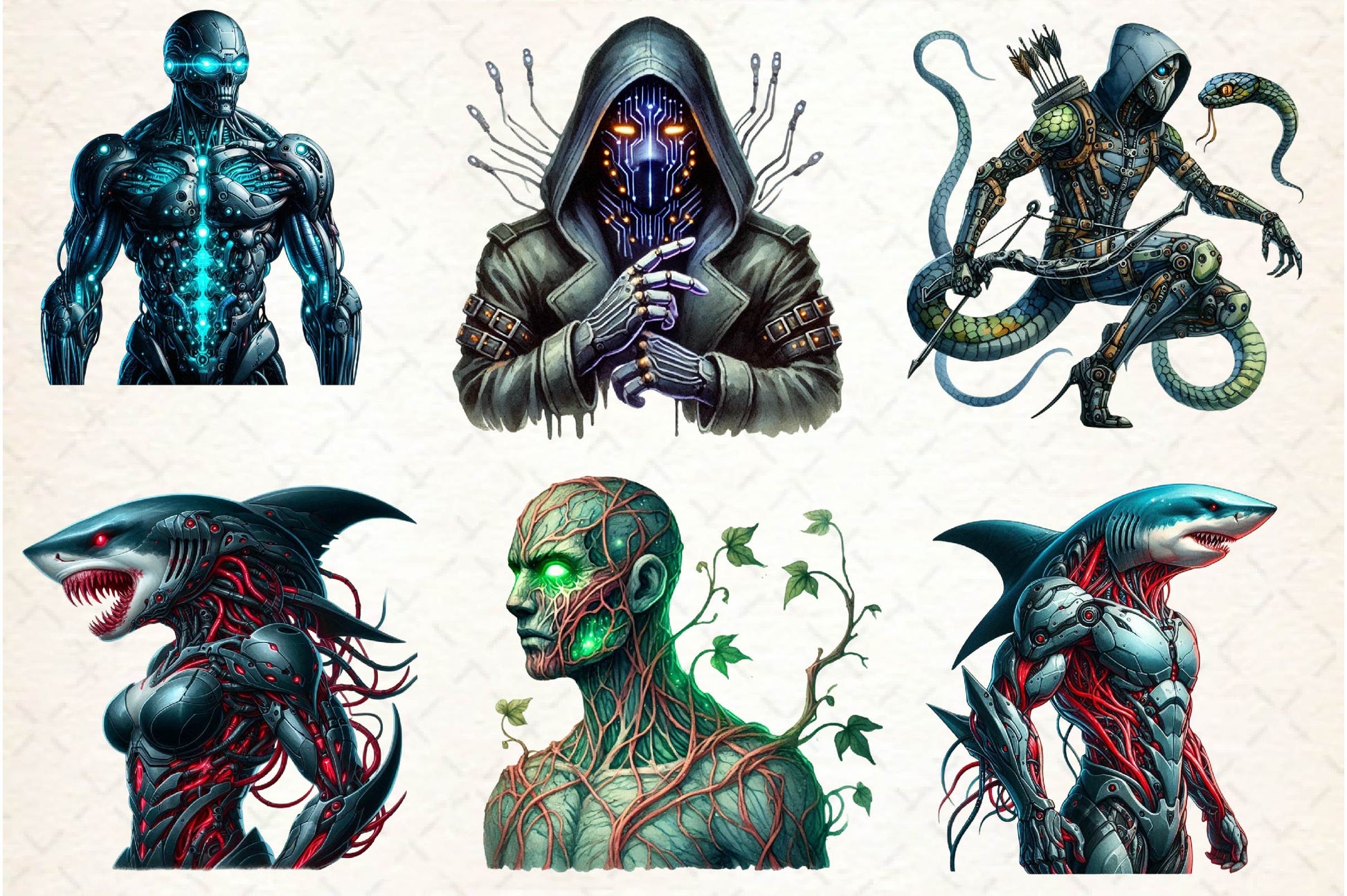 Biopunk Character Clipart Bundle - CraftNest - Digital Crafting and Art