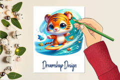 Animals Surfing Clipart Bundle - CraftNest - Digital Crafting and Art