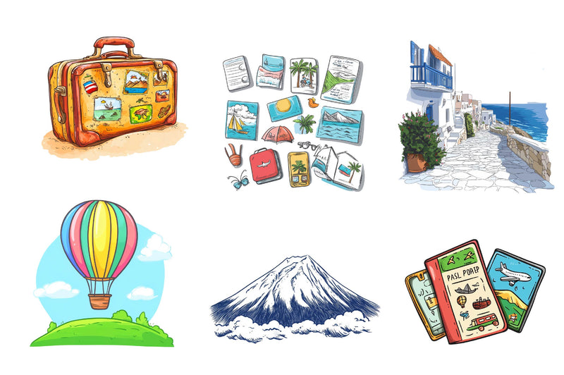 Summer Travel & Landmarks Clipart Bundle - CraftNest - Digital Crafting and Art