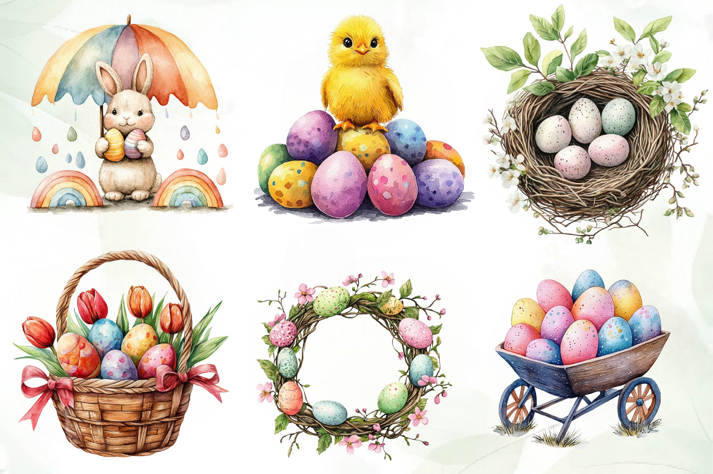 Colorful Easter Clipart Bundle - CraftNest - Digital Crafting and Art