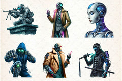 Cyberpunk Characters Clipart Bundle - CraftNest - Digital Crafting and Art