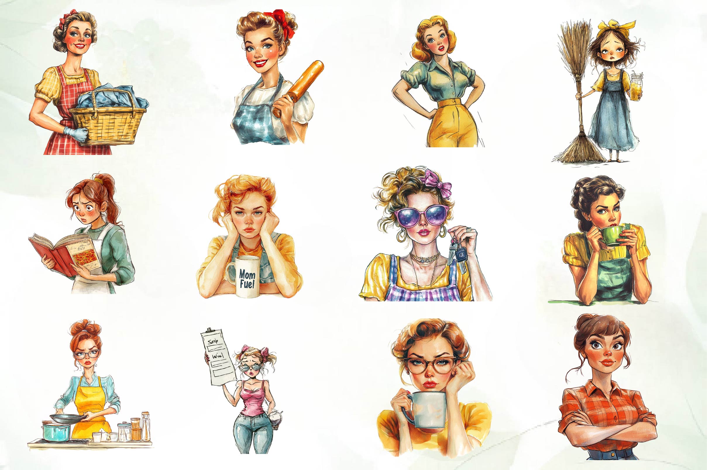 Sarcastic Housewife Clipart Bundle - CraftNest - Digital Crafting and Art