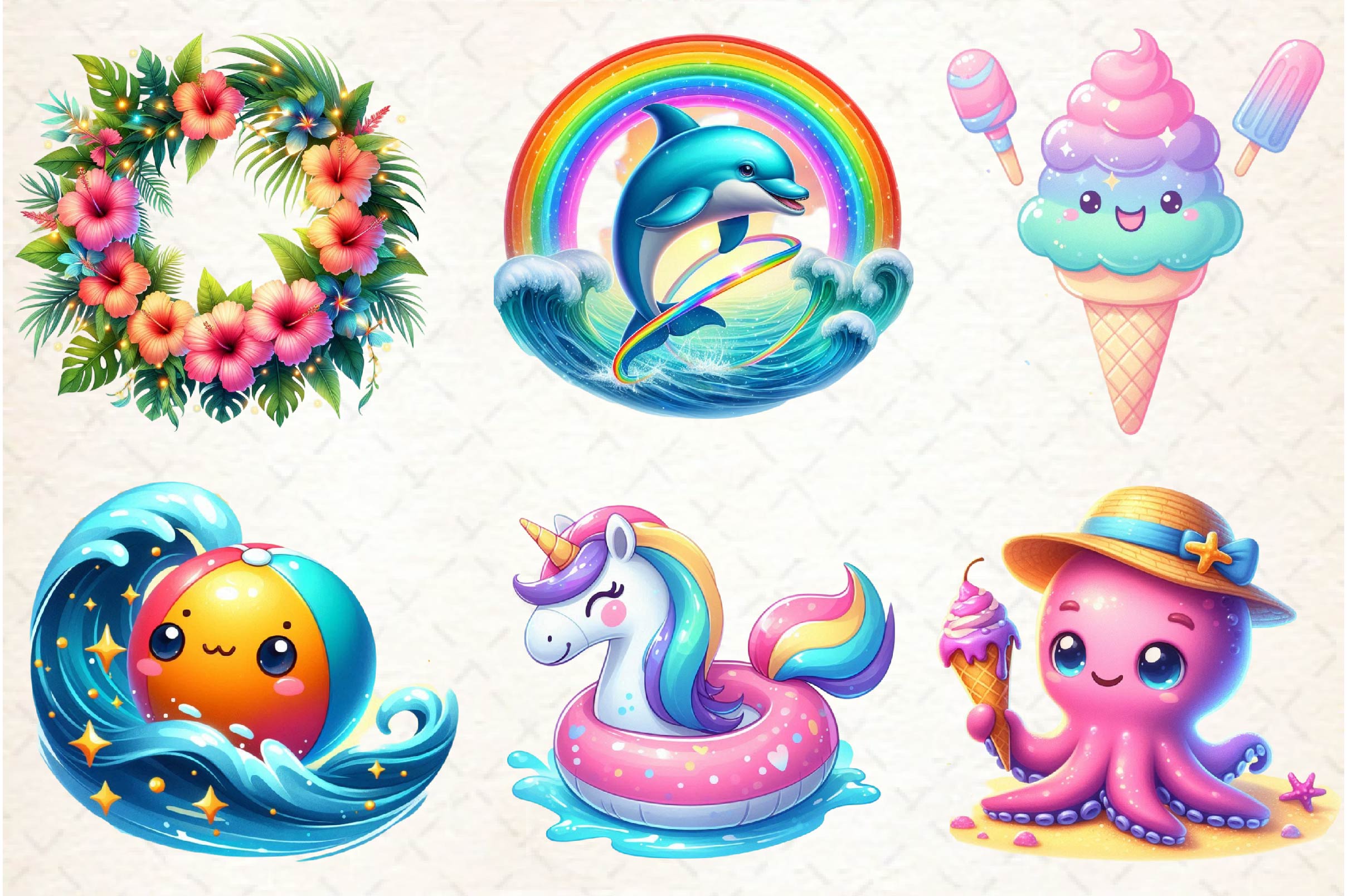 Happy Summer Clipart Bundle - CraftNest - Digital Crafting and Art