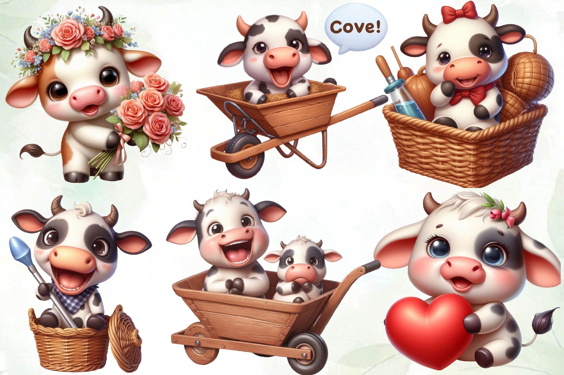 Cute Jokes Cow Clipart Bundle - CraftNest - Digital Crafting and Art