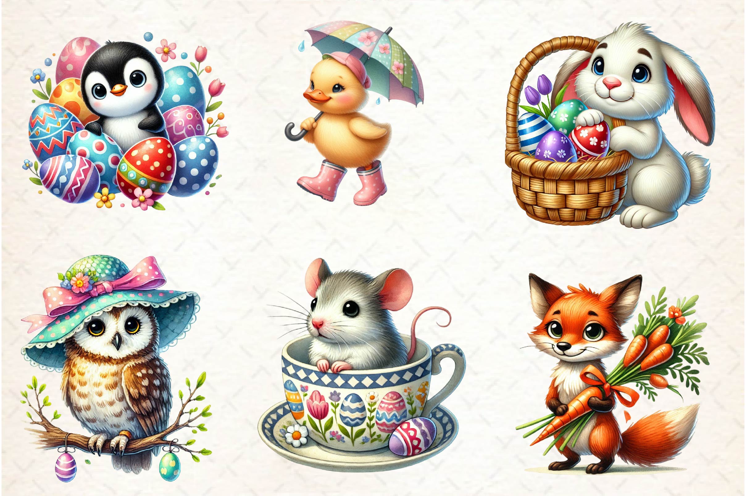 Easter Animals Clipart Bundle 1 - CraftNest - Digital Crafting and Art