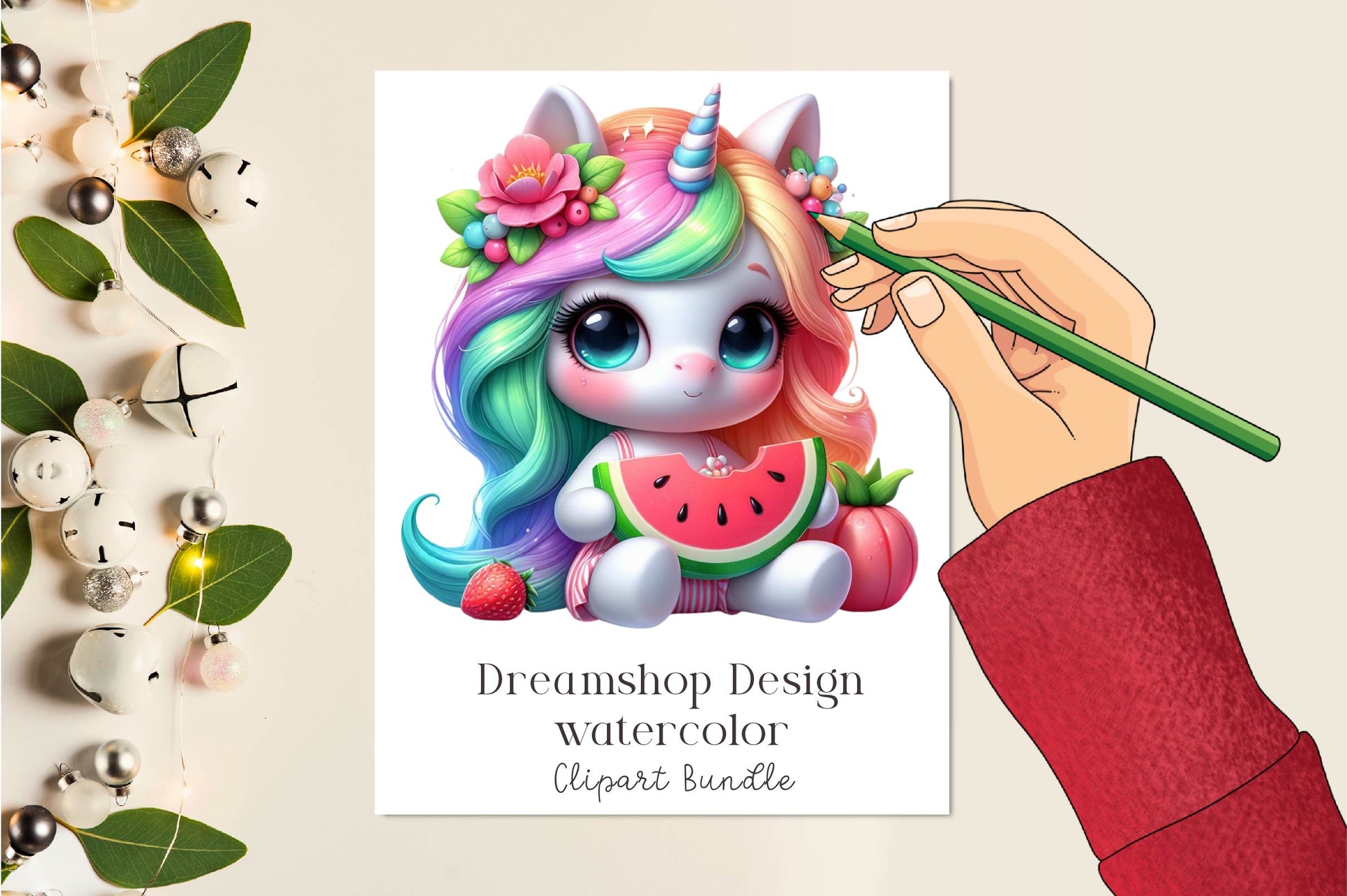 Cute Summer Unicorns Clipart Bundle - CraftNest - Digital Crafting and Art