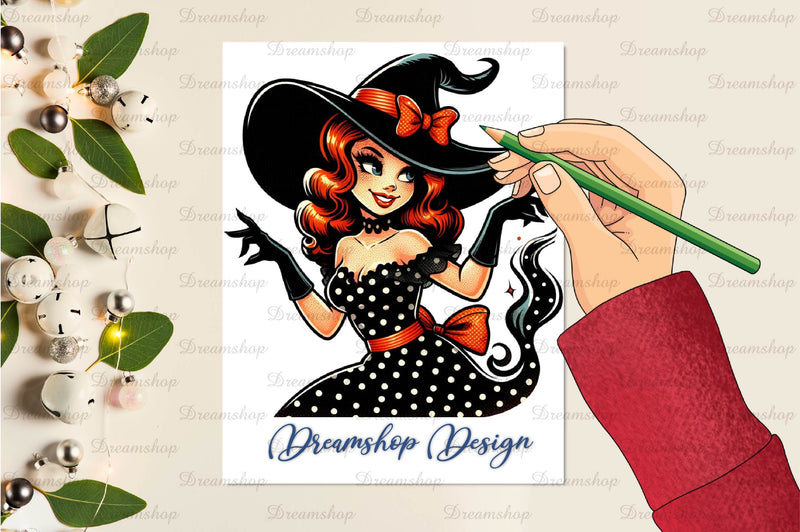 Vintage Halloween Pin Up Girl Clipart Bundle - CraftNest - Digital Crafting and Art