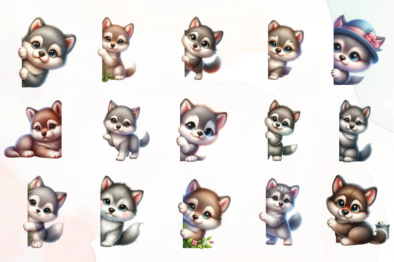 Fox Peeking Around Corner Clipart Bundle - CraftNest - Digital Crafting and Art