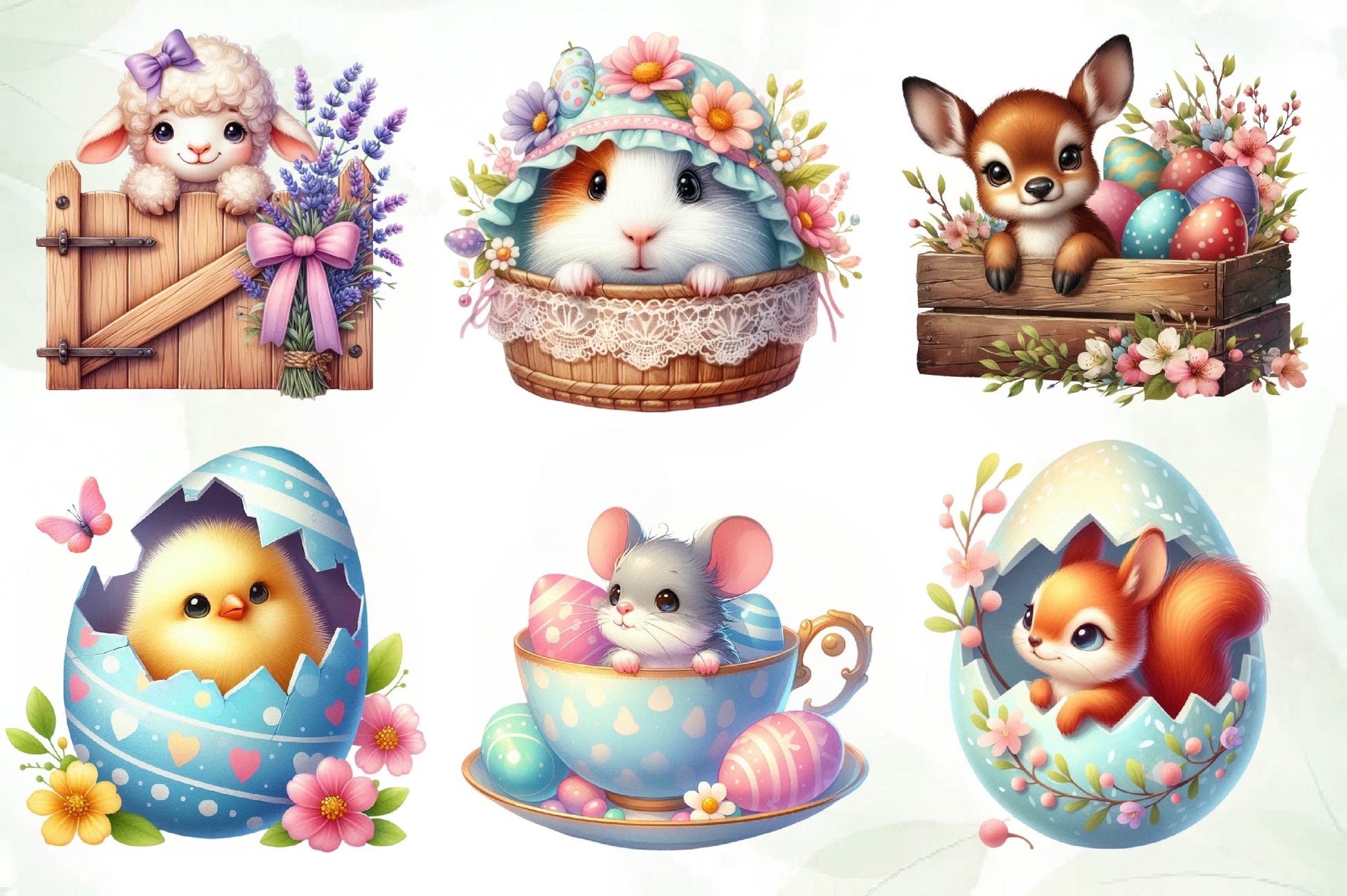 Cute Peeking Easter Animals Clipart Bundle - CraftNest - Digital Crafting and Art