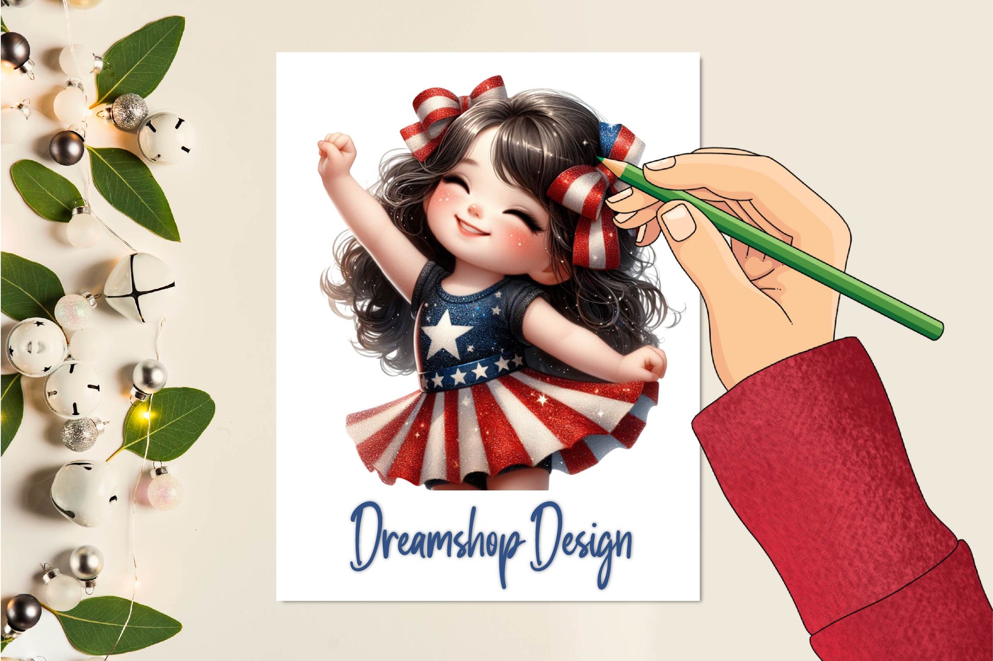 Cheerleader 4th Of July Clipart Bundle - CraftNest - Digital Crafting and Art