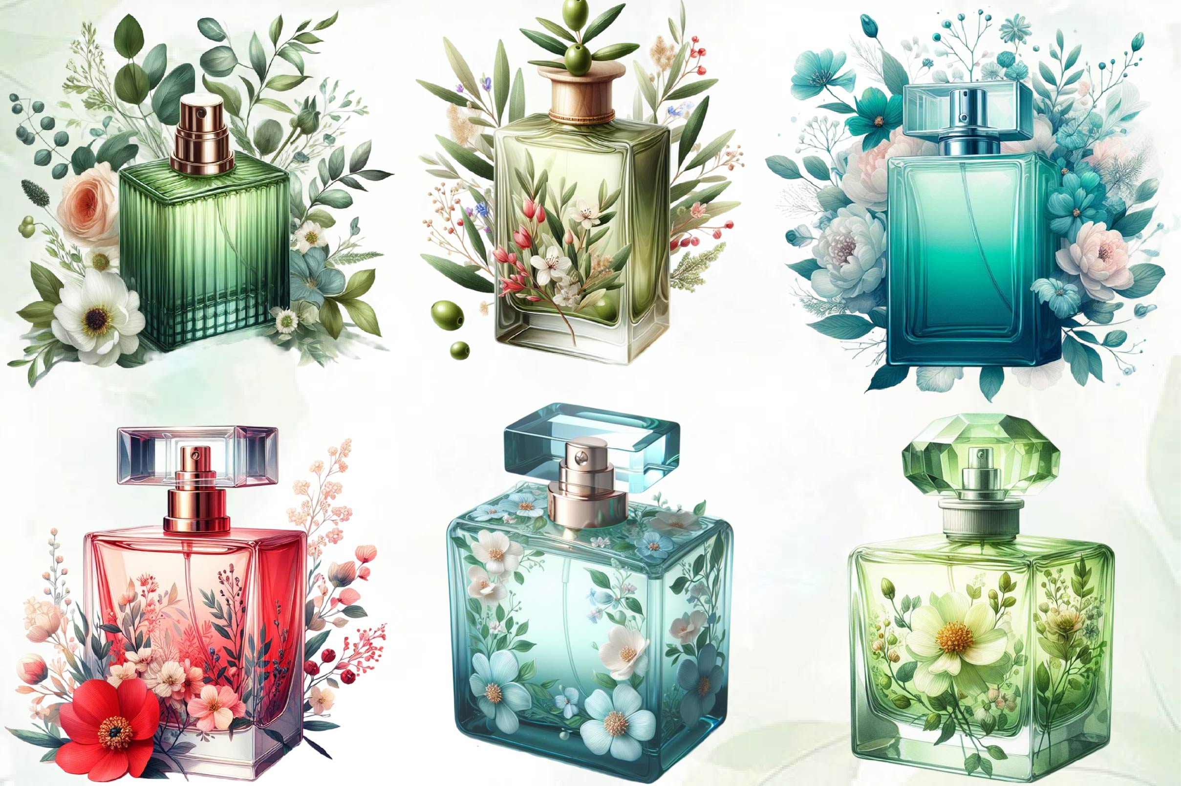Floral Perfume Clipart Bundle - CraftNest - Digital Crafting and Art