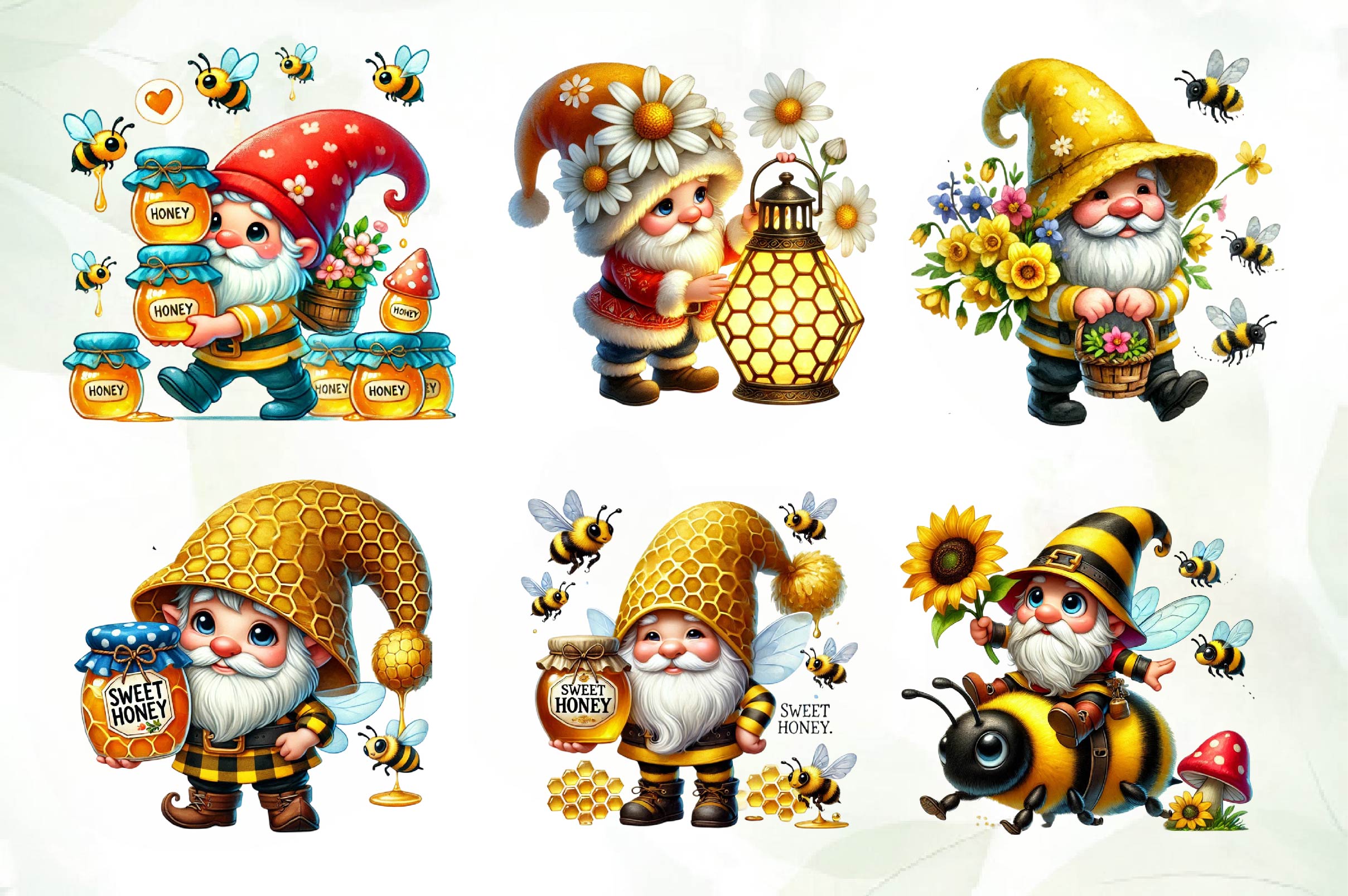 Honey Bee Gnome Clipart Bundle 1 - CraftNest - Digital Crafting and Art
