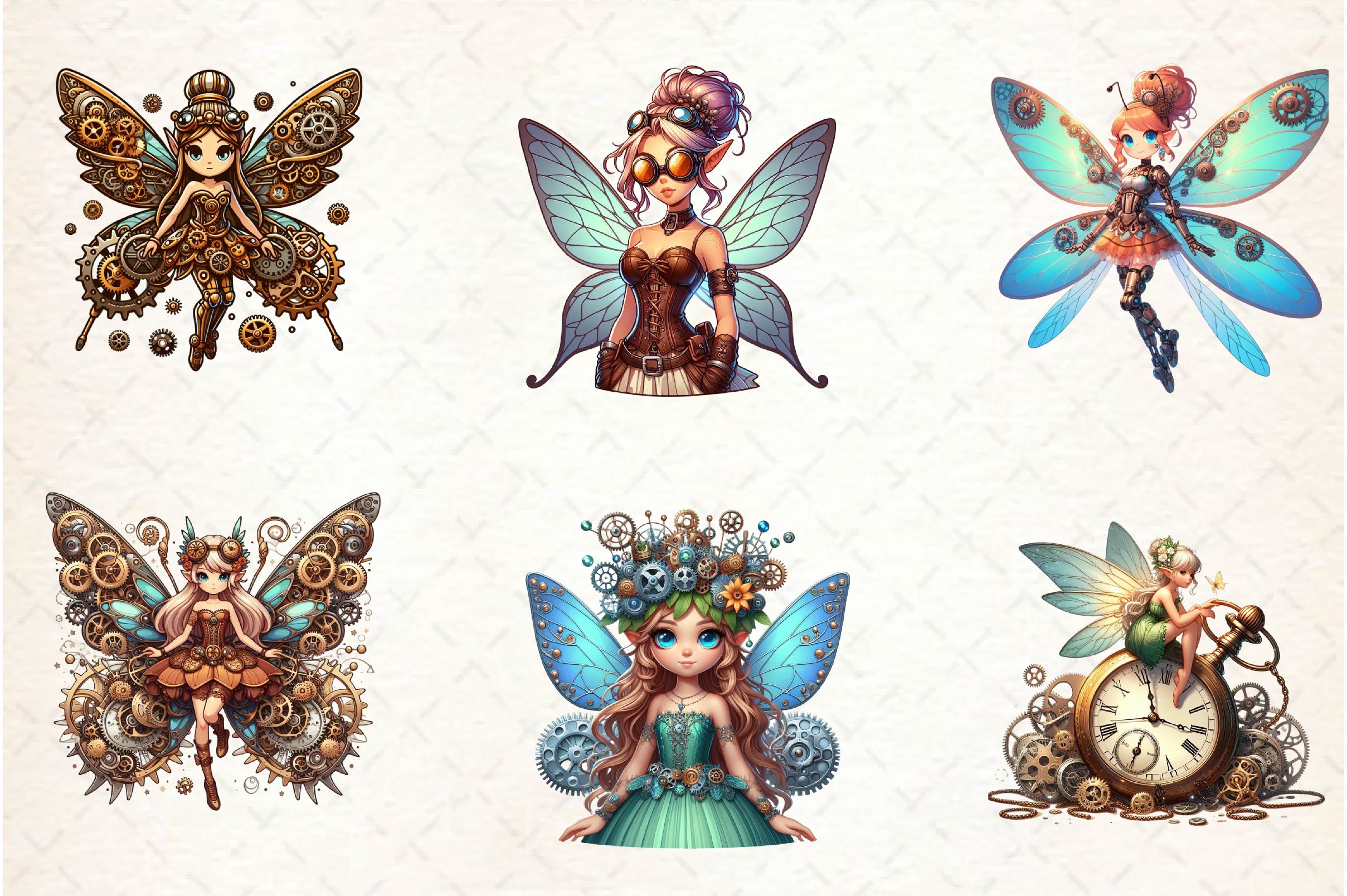 Steampunk Fairy Clipart Bundle - CraftNest - Digital Crafting and Art