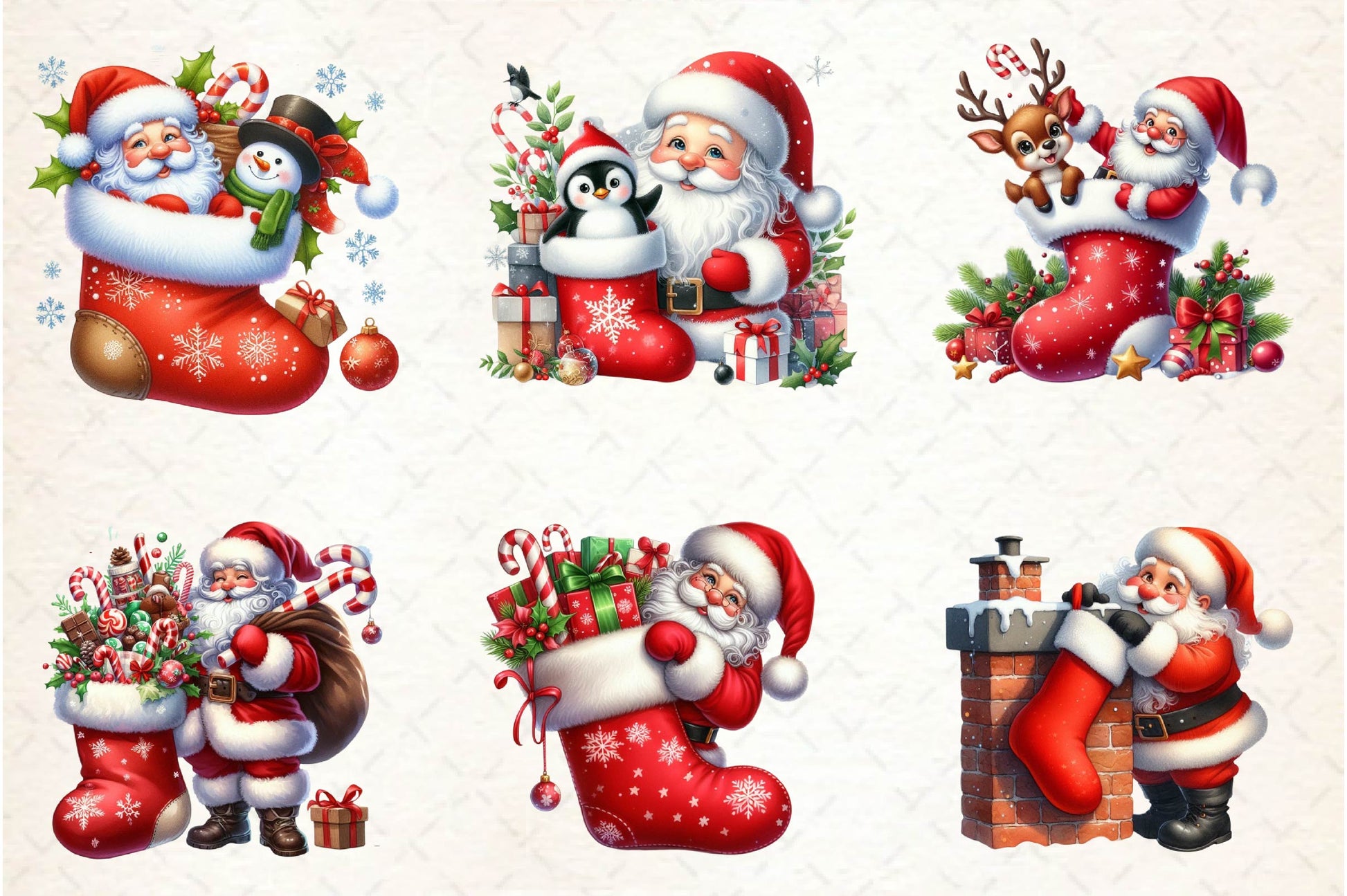 Christmas Stocking Santa Clipart Bundle - CraftNest - Digital Crafting and Art