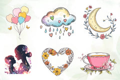 Delicate Mothers Day Card Clipart Bundle - CraftNest - Digital Crafting and Art