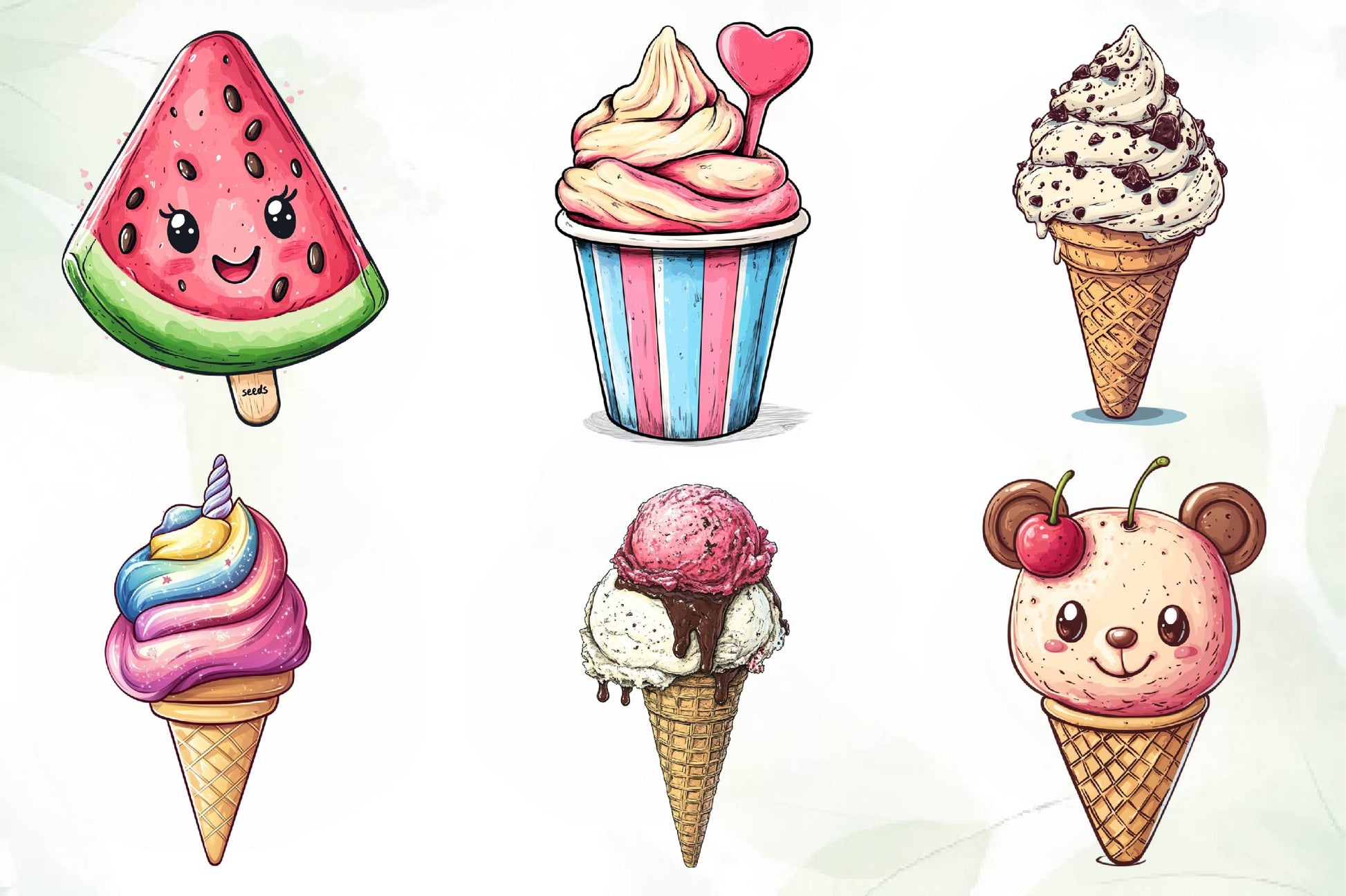 Summer Ice Cream Clipart Bundle 4 - CraftNest - Digital Crafting and Art