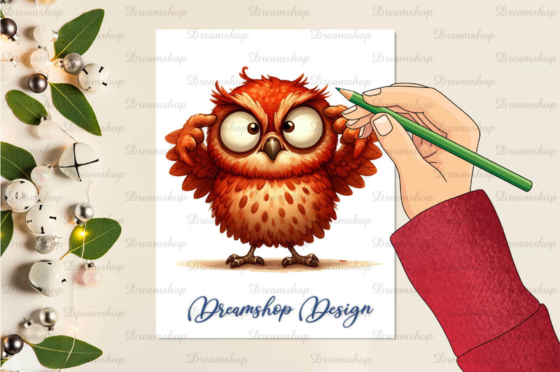 Autumn Funny Tawny Owl Clipart Bundle - CraftNest - Digital Crafting and Art