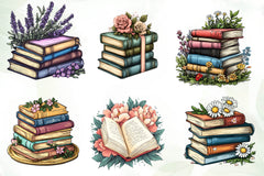 Pretty Books With Flowers Clipart Bundle 1 - CraftNest - Digital Crafting and Art