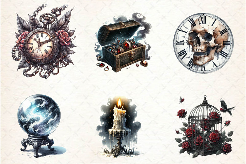 Antique Gothic Clipart Bundle - CraftNest - Digital Crafting and Art
