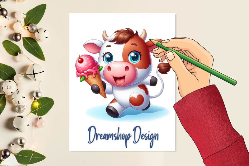 Funny Cow In Pool Party Clipart Bundle - CraftNest - Digital Crafting and Art