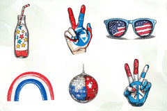 Retro 4th Of July Clipart Bundle - CraftNest - Digital Crafting and Art