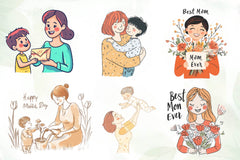 Happy Mothers Day Clipart Bundle - CraftNest - Digital Crafting and Art
