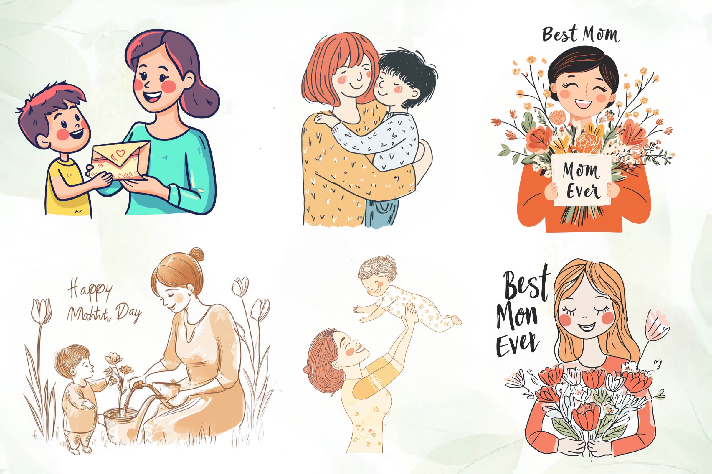 Happy Mothers Day Clipart Bundle - CraftNest - Digital Crafting and Art