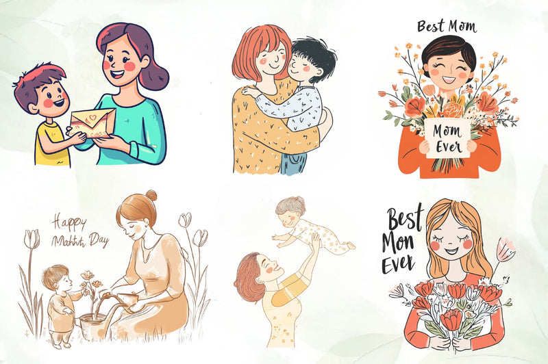 Happy Mothers Day Clipart Bundle - CraftNest - Digital Crafting and Art