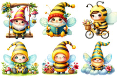Bee Gnomes Clipart Bundle - CraftNest - Digital Crafting and Art