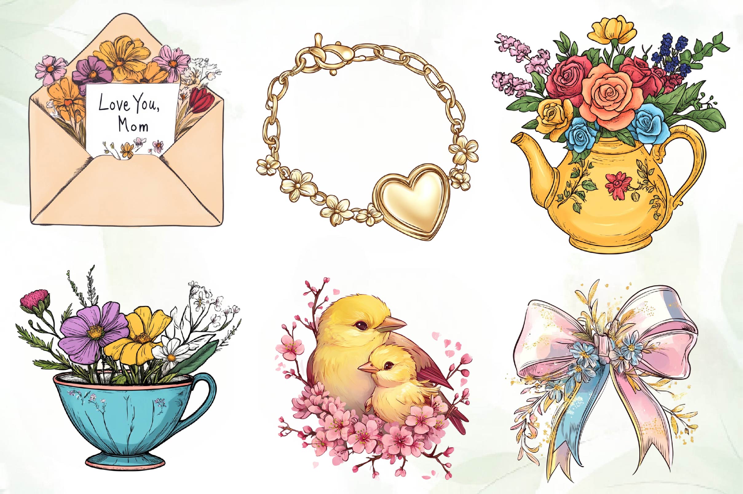 Floral Mothers Day Clipart Bundle 1 - CraftNest - Digital Crafting and Art