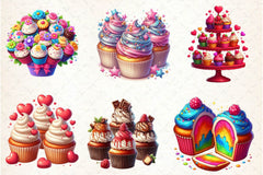 Valentine Sweet Cupcake Clipart Bundle - CraftNest - Digital Crafting and Art