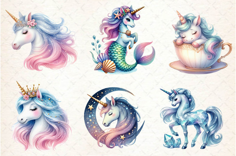 Fantasy Unicorn Clipart Bundle 1 - CraftNest - Digital Crafting and Art