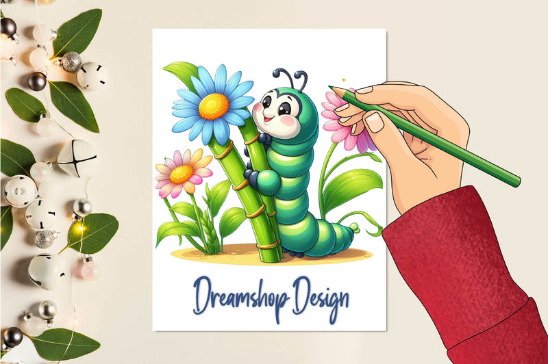 Cute Caterpillar Clipart Bundle - CraftNest - Digital Crafting and Art