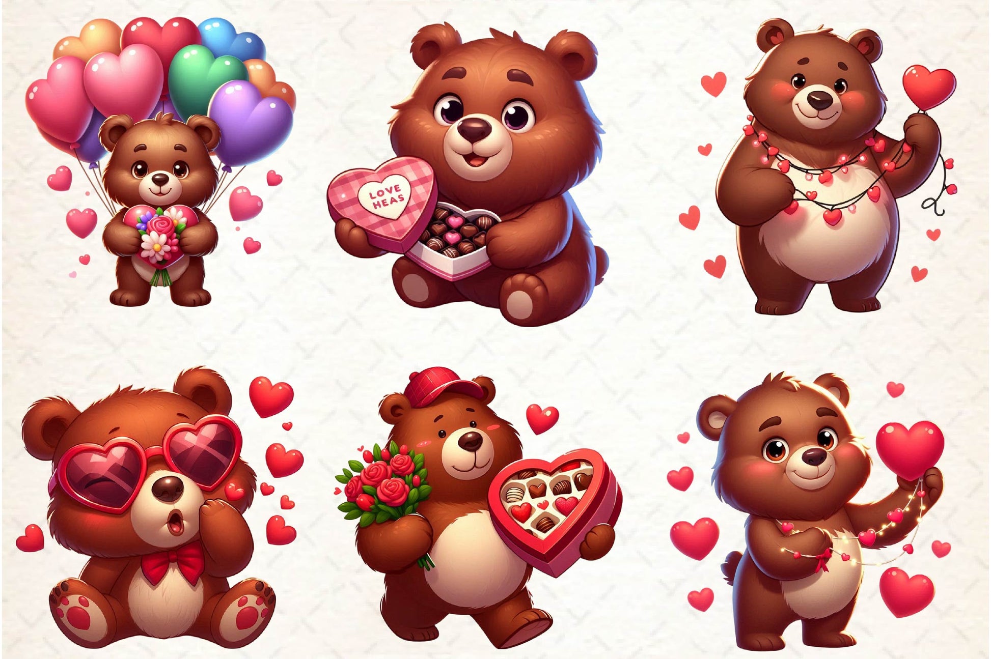 Valentine's Day Love Bear Clipart Bundle - CraftNest - Digital Crafting and Art