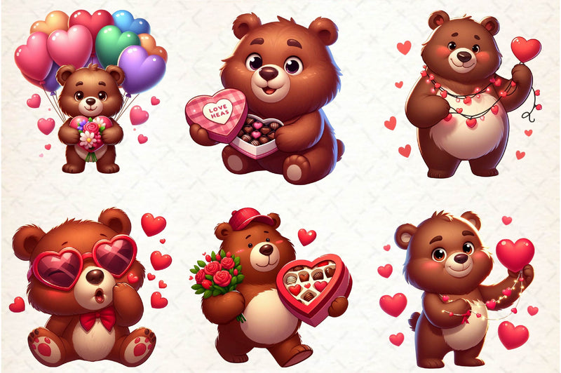 Valentine's Day Love Bear Clipart Bundle - CraftNest - Digital Crafting and Art